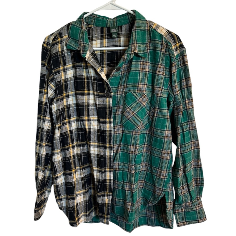 Wild Fable size Medium Women’s Flannel Green, Black and Yellow